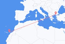스페인 아주이에서 출발해 그리스 알렉산드로폴리에게(으)로 가는 항공편