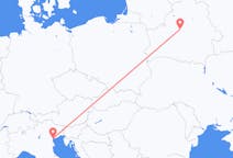 Flyg från Minsk, Vitryssland till Venedig, Italien
