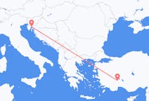 Vols depuis la ville de Rijeka vers la ville d'Isparta