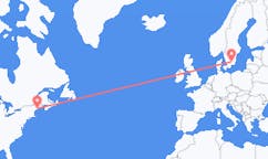 Flyreiser fra Rockland, USA til Växjö, Sverige