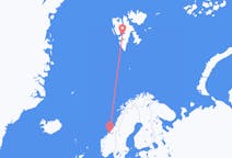 ノルウェーのオーランド島から、スバールバル諸島とヤンマイエン島のスバールバル諸島までのフライト