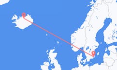 Voli dalla città di Kalmar, la Svezia alla città di Akureyri, l'Islanda