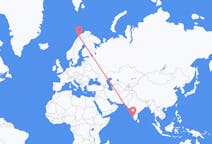 出发地 印度坎努尔目的地 挪威Bardufoss的航班