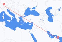 Flyrejser fra Muscat, Oman til Friedrichshafen, Tyskland