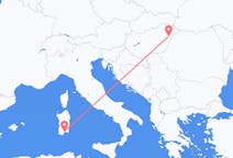 Vluchten van Debrecen, Hongarije naar Cagliari, Trento, Italië