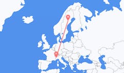 Flyreiser fra Lycksele, Sverige til Torino, Italia