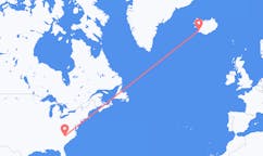 Vluchten van Charlotte, Verenigde Staten naar Reykjavík, IJsland