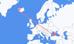 出发地 土耳其出发地 卡斯塔莫努目的地 冰岛雷克雅未克的航班