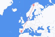 Loty z Kiruna, Szwecja do Malagi, Hiszpania