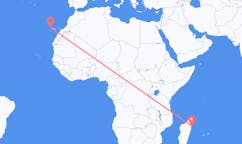 마다가스카르 생트 마리 섬에서 출발해 스페인 라팔마까지(으)로 가는 항공편