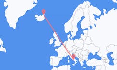 Vuelos de Thorshofn, Islandia a Nápoles, Italia