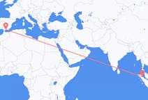 出发地 印度尼西亚出发地 棉蘭目的地 西班牙Malaga的航班