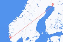 フィンランドのケミから、ノルウェーのスタヴァンゲルまでのフライト