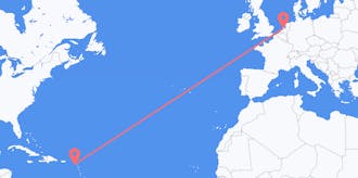 เที่ยวบิน จากเซนต์คิตส์และเนวิส ไปยัง เนเธอร์แลนด์
