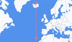 出发地 西班牙圣克鲁斯-德拉帕尔马目的地 冰岛阿克雷里的航班