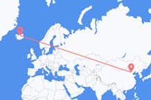 中国の北京から、アイスランドのアークレイリ行きフライト