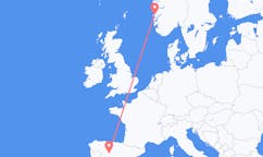 Flyg från Valladolid, Spanien till Bergen, Norge