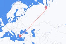 Flights from Nadym, Russia to Rhodes, Greece