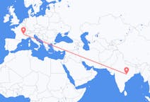 Flights from Raipur, India to Lyon, France
