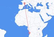 Flyg från Catumbela, Angola till Aspiran, Frankrike