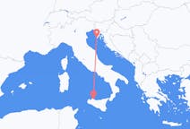 Vluchten van Pula, Kroatië naar Palermo, Italië
