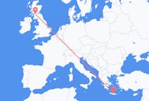 Flights from Heraklion in Greece to Glasgow in Scotland