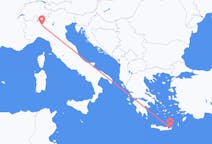 Flyg från Sitia, Grekland till Milano, Italien