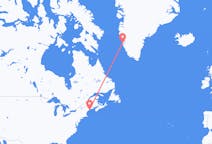 Vluchten van Rotsland, Verenigde Staten naar Nuuk, Groenland