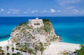 Photo of Sanctuary of Santa Maria dell'Isola symbol of the city of Tropea, Italy.