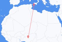 Vluchten van Abuja naar Lampedusa
