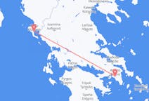 ギリシャのアテネからから、ギリシャのコルフ島までのフライト