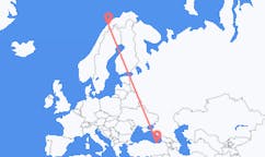Loty z Trabzon, Turcja do Bardufossa, Norwegia