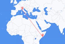 Vluchten van Mogadishu naar Pisa
