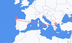 Flyrejser fra Santiago de Compostela, Spanien til Volos, Grækenland