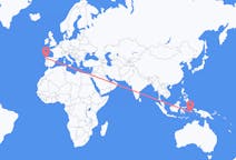Loty z Ambon, Maluku w Indonezji do Santiago de Compostela w Hiszpanii