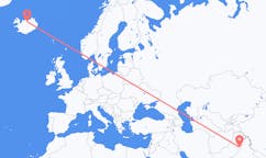航班从巴基斯坦拉合尔市到阿克雷里市，冰岛塞尔