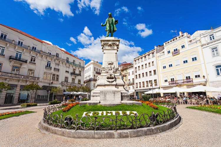 Photo of Joaquim Antonio de Aguiar monument at Largo da Portagem in Coimbra, Portugal.