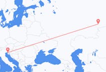 Fly fra Tjeljabinsk til Trieste