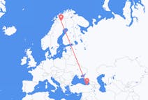Loty z Kiruna, Szwecja z Trabzon, Turcja