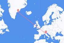 이탈리아발 볼로냐, 그린란드행 쿠루수크 항공편