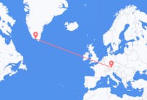 Flyreiser fra Qaqortoq, Grønland til München, Tyskland