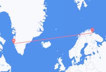 Voos de Maniitsoq, Groenlândia para Kirkenes, Noruega