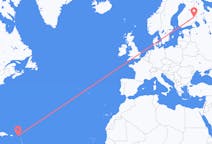 เที่ยวบิน จาก ไตรมาสที่ต่ำกว่าของเจ้าชาย, ซินต์มาร์เทน ไปยัง โจเอินซู, ฟินแลนด์
