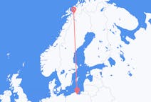 Vols de Gdańsk, Pologne pour Narvik, Norvège