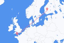 Loty z Port Świętego Piotra, Port lotniczy Guernsey do Tampere, Finlandia