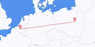 Flyg från Belgien till Polen