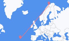 Flyg från Sørkjosen, Norge till Terceira, Portugal