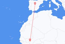 Flyg från Bamako, Mali till Madrid, Spanien