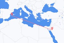 Flyreiser fra Tabuk, Saudi-Arabia til Ibiza, Spania