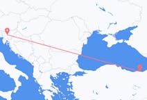Flyreiser fra Trabzon, til Ljubljana